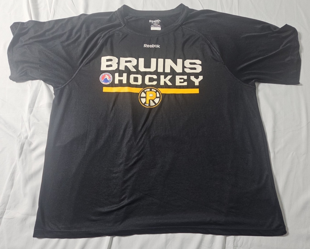 Reebok Play Dry Short Sleeve Athletic Shirt Black Medium Providence Bruins AHL